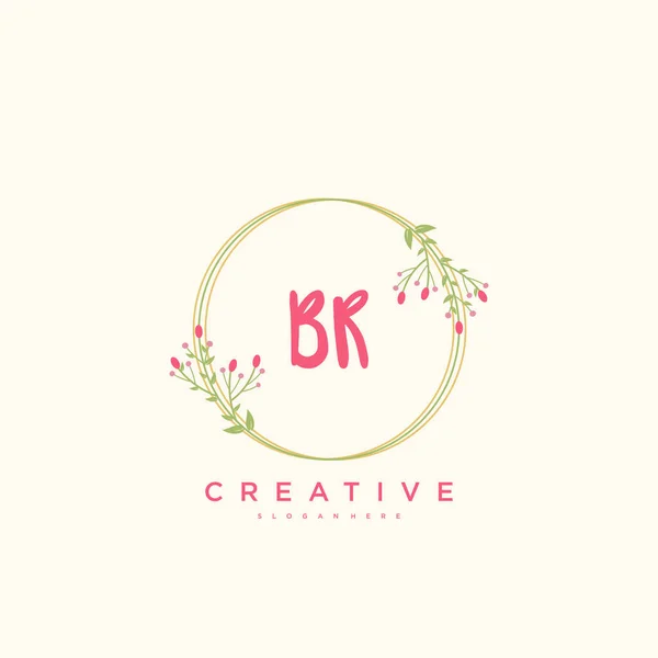 Beauty Vector Initial Logo Handschrift Logo Art Design Der Initialen — Stockvektor