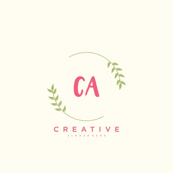 Beauty Vector Logo Iniziale Calligrafia Logo Art Design Firma Iniziale — Vettoriale Stock