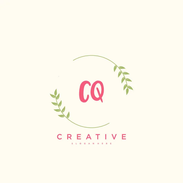 Logo Inicial Beauty Vector Diseño Arte Logotipo Escritura Mano Firma — Vector de stock