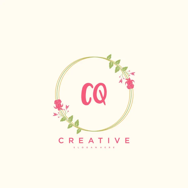 Logo Inicial Beauty Vector Diseño Arte Logotipo Escritura Mano Firma — Vector de stock