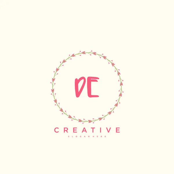 Beauty Vector Eerste Logo Handschrift Logo Art Design Van Eerste — Stockvector