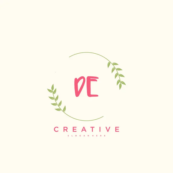 Beleza Vetor Logotipo Inicial Caligrafia Logotipo Arte Design Assinatura Inicial —  Vetores de Stock