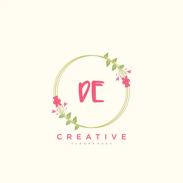 Beauty Vector Initial Logo Handschrift Logo Art Design Der Initialen — Stockvektor