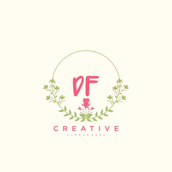 Beauty Vector Logo Iniziale Calligrafia Logo Art Design Firma Iniziale — Vettoriale Stock