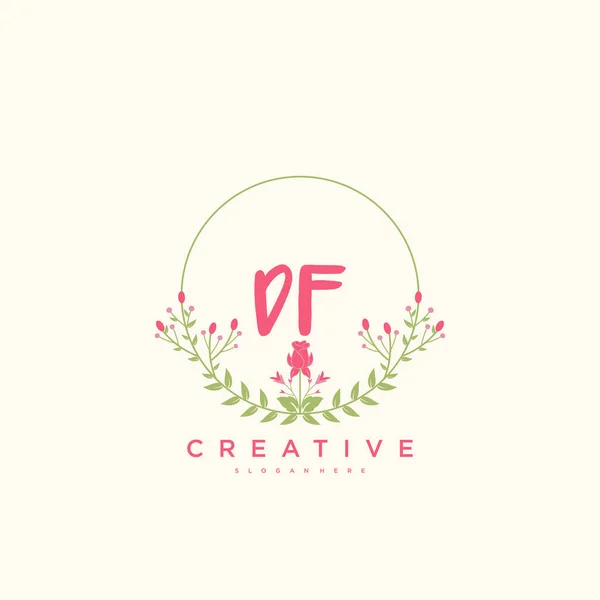 Beauty Vector Logo Iniziale Calligrafia Logo Art Design Firma Iniziale — Vettoriale Stock