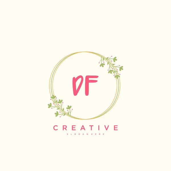 Beauty Vector Initial Logo Handschrift Logo Art Design Der Initialen — Stockvektor