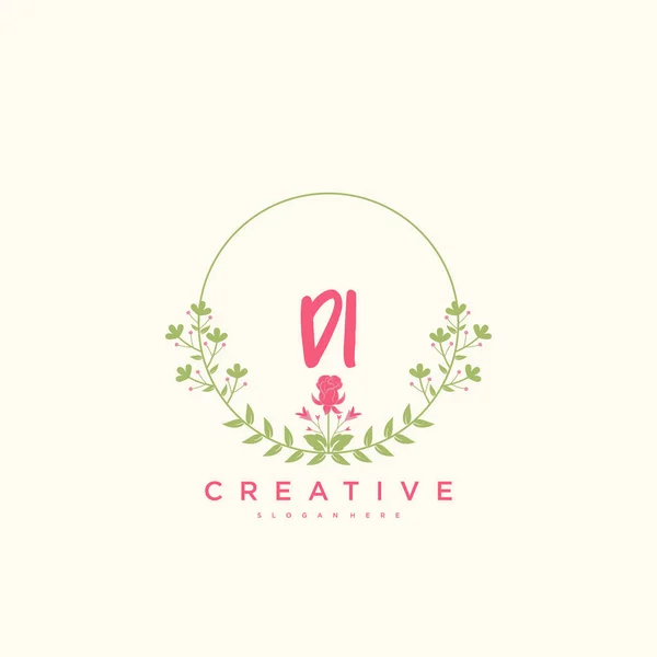 Beauty Logo Vectoriel Initial Logo Écriture Design Art Signature Initiale — Image vectorielle