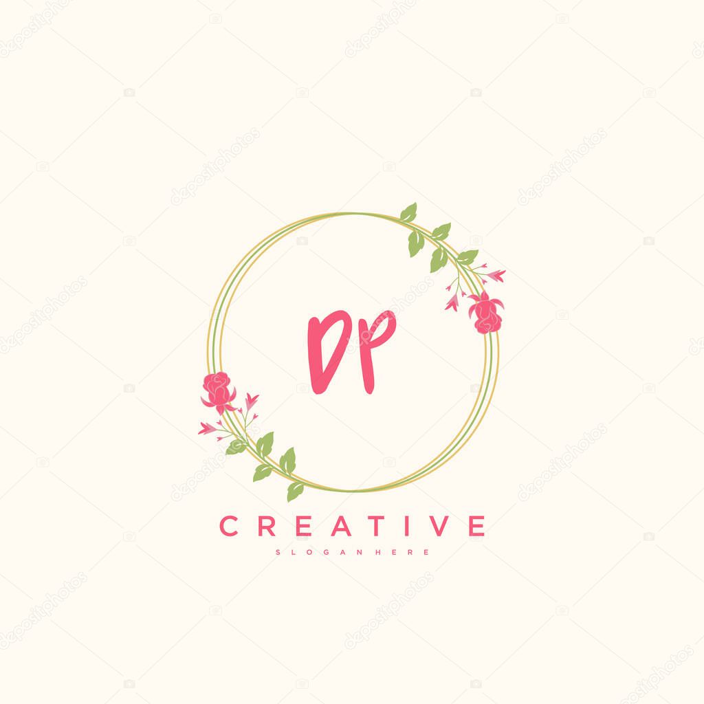 DP Beauty vector initial logo, handwriting logo art design of initial signature, wedding, fashion, jewerly, boutique, floral and botanical with creative template for any company or business.