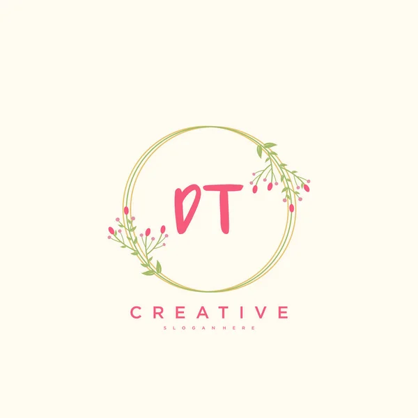 Beauty Vector Logo Iniziale Calligrafia Logo Art Design Firma Iniziale — Vettoriale Stock