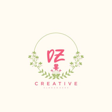 DZ Beauty vector initial logo, handwriting logo art design of initial signature, wedding, fashion, jewerly, boutique, floral and botanical with creative template for any company or business.