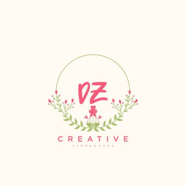 DZ Beauty vector initial logo, handwriting logo art design of initial signature, wedding, fashion, jewerly, boutique, floral and botanical with creative template for any company or business.