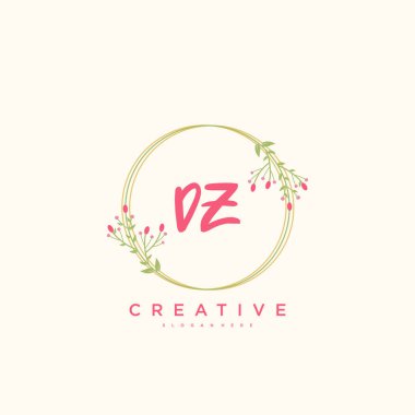 DZ Beauty vector initial logo, handwriting logo art design of initial signature, wedding, fashion, jewerly, boutique, floral and botanical with creative template for any company or business.