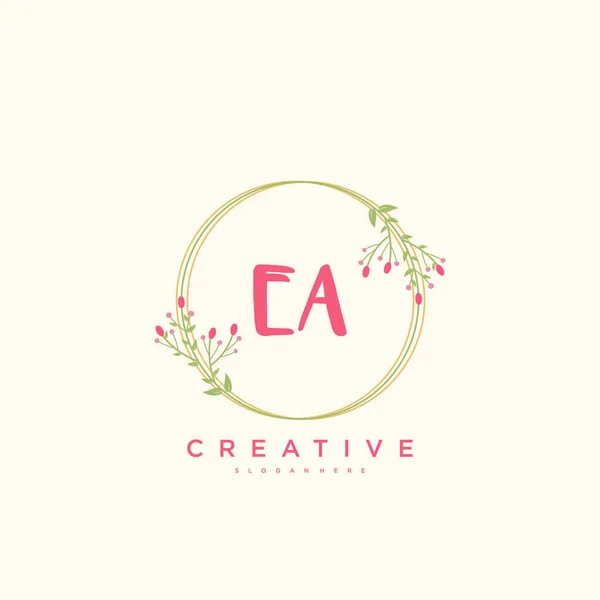 Beauty Vetor Logotipo Inicial Caligrafia Logotipo Arte Design Assinatura Inicial — Vetor de Stock