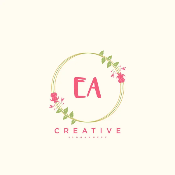 Beauty Vetor Logotipo Inicial Caligrafia Logotipo Arte Design Assinatura Inicial — Vetor de Stock