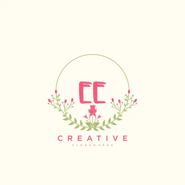 Beauty Vector Initial Logo Handschrift Logo Art Design Der Initialen — Stockvektor