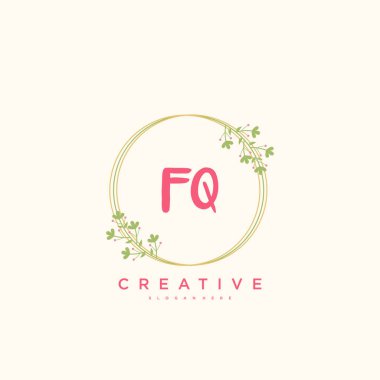 FQ Beauty vektör ilk logo, el yazısı sanat tasarımı imza, düğün, moda, mücevher, butik, çiçek ve botanik herhangi bir şirket veya iş için yaratıcı şablona sahip..