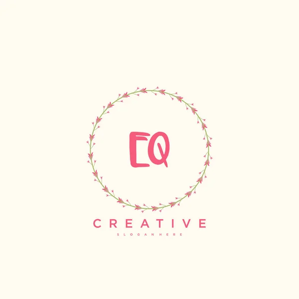 Beauty Vector Logo Inicial Diseño Arte Logotipo Escritura Mano Firma — Vector de stock