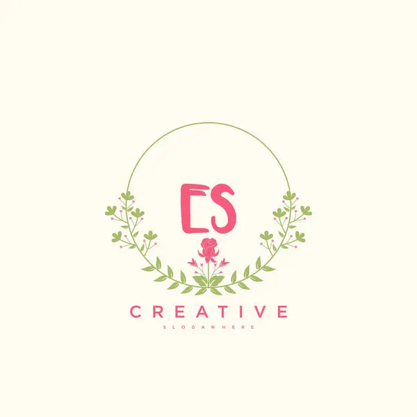 Beauty Vektor Initial Logo Handschrift Logo Art Design Der Initialen — Stockvektor