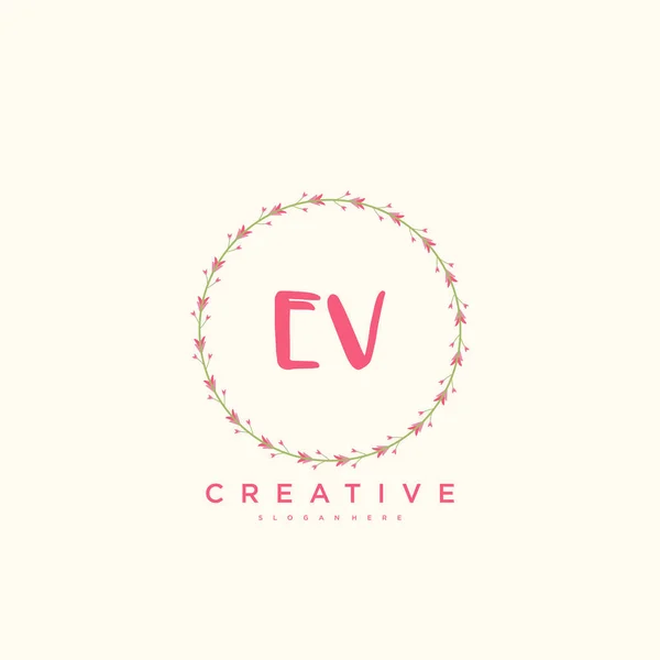 Beauty Vector Logo Inicial Logotipo Escritura Mano Diseño Arte Firma — Archivo Imágenes Vectoriales