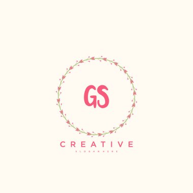 GS Beauty vektör başlangıç logosu, ilk imzanın el yazısı sanat tasarımı, düğün, moda, mücevher, butik, çiçek ve botanik, herhangi bir şirket veya iş için yaratıcı şablona sahip..