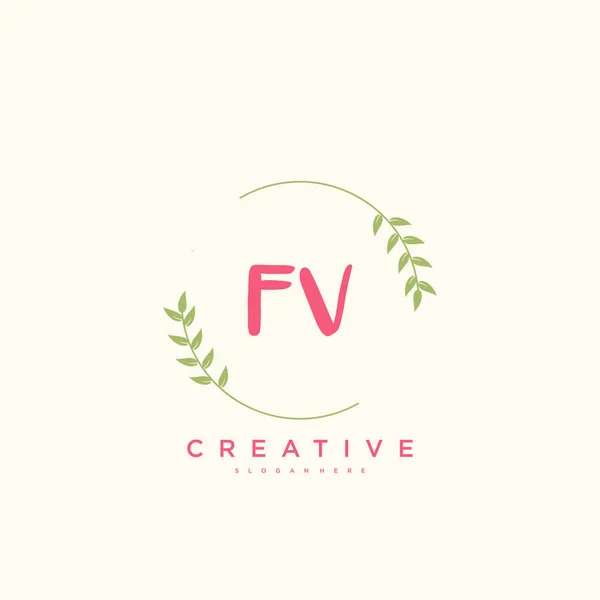 Beauty Vector Initial Logo Handschrift Logo Art Design Der Initialen — Stockvektor