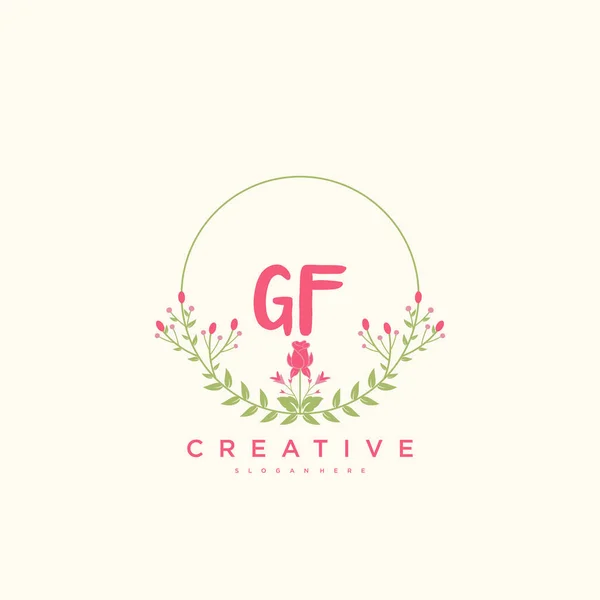 Beauty Vector Logo Inicial Diseño Arte Logotipo Escritura Mano Firma — Vector de stock