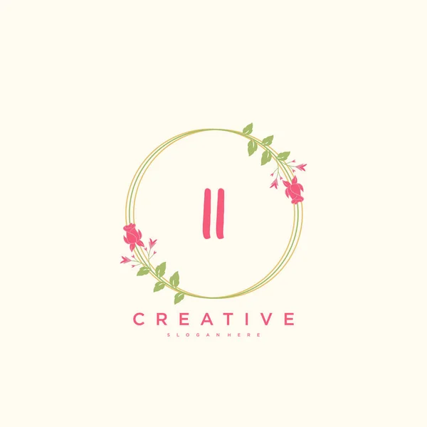 Beauty Vector Eerste Logo Handschrift Logo Art Design Van Eerste — Stockvector