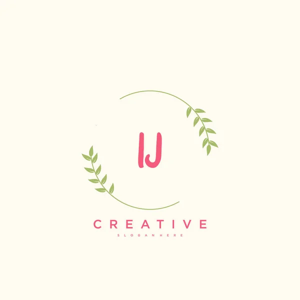 Beauty Vector Logo Iniziale Calligrafia Logo Art Design Firma Iniziale — Vettoriale Stock