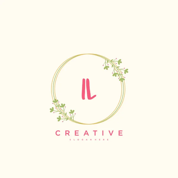 Beauty Vector Initial Logo Handschrift Logo Art Design Der Initialen — Stockvektor