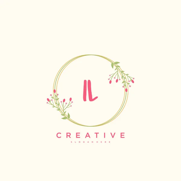 Beauty Vector Initial Logo Handschrift Logo Art Design Der Initialen — Stockvektor