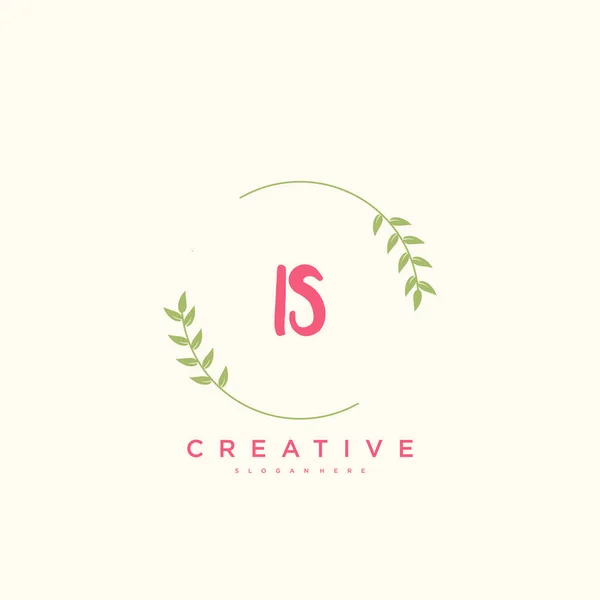 Beauty Vector Logo Iniziale Calligrafia Logo Art Design Firma Iniziale — Vettoriale Stock