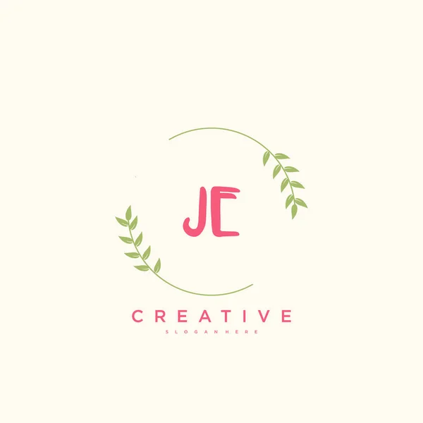 Beauty Vector Initial Logo Handschrift Logo Art Design Der Initialen — Stockvektor