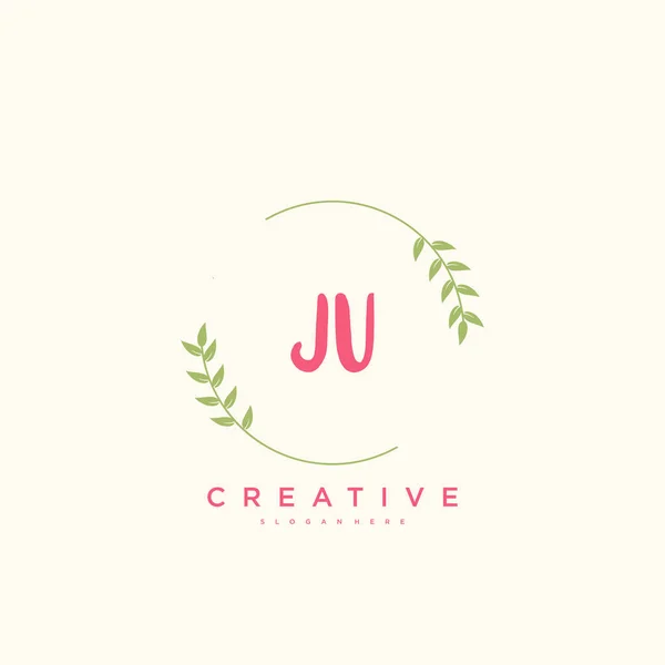 Beauty Vector Initial Logo Handwriting Logo Art Design Initial Signature — Stock Vector