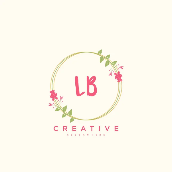 Logotipo Inicial Del Vector Belleza Lbl Diseño Arte Logotipo Escritura — Archivo Imágenes Vectoriales