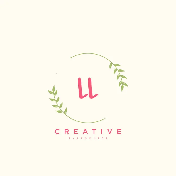 Beauty Vector Initial Logo Handwriting Logo Art Design Initial Signature — Stock Vector