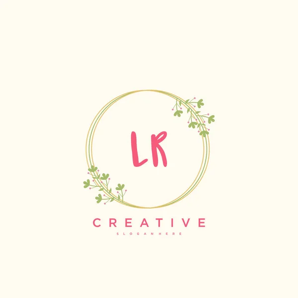 Beauty Vector Initial Logo Handschrift Logo Art Design Der Initialen — Stockvektor