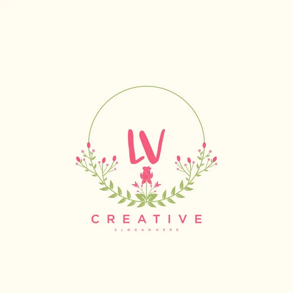 Logotipo Inicial Del Vector Belleza Diseño Arte Logotipo Escritura Mano — Archivo Imágenes Vectoriales