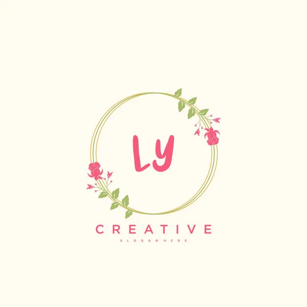 Beauty Vector Initial Logo Handschrift Logo Art Design Der Initialen — Stockvektor