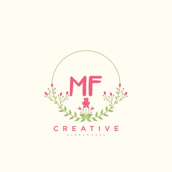 Beauty Vector Initial Logo Handschrift Logo Art Design Der Initialen — Stockvektor