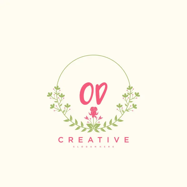 Beauty Logo Vectoriel Initial Logo Écriture Design Art Signature Initiale — Image vectorielle