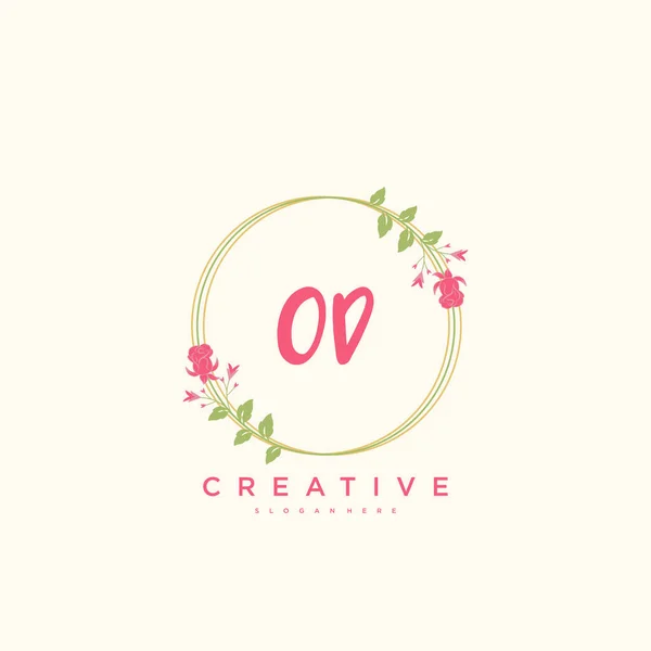 Beauty Vector Initial Logo Handschrift Logo Art Design Der Initialen — Stockvektor