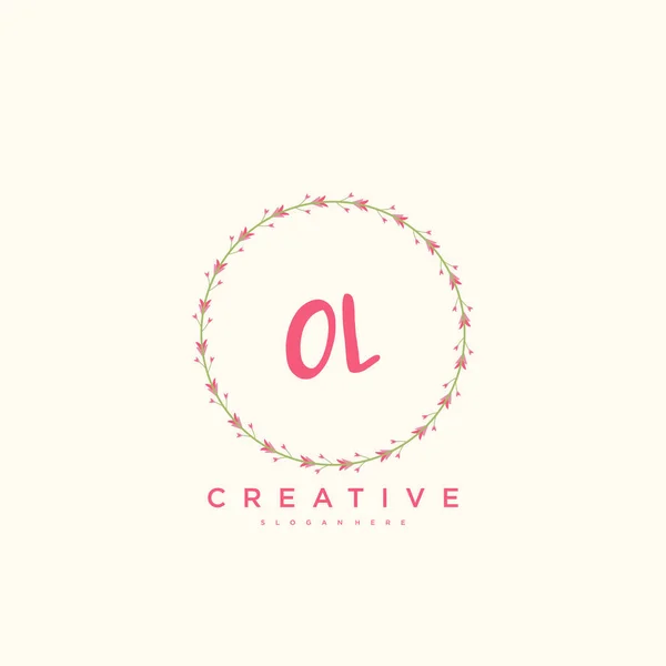 Beauty Vector Initial Logo Handschrift Logo Art Design Der Initialen — Stockvektor