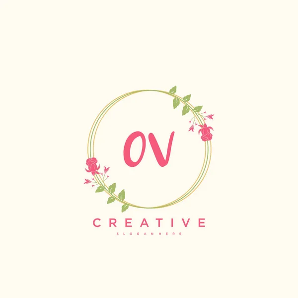 Beauty Vector Initial Logo Handschrift Logo Art Design Der Initialen — Stockvektor