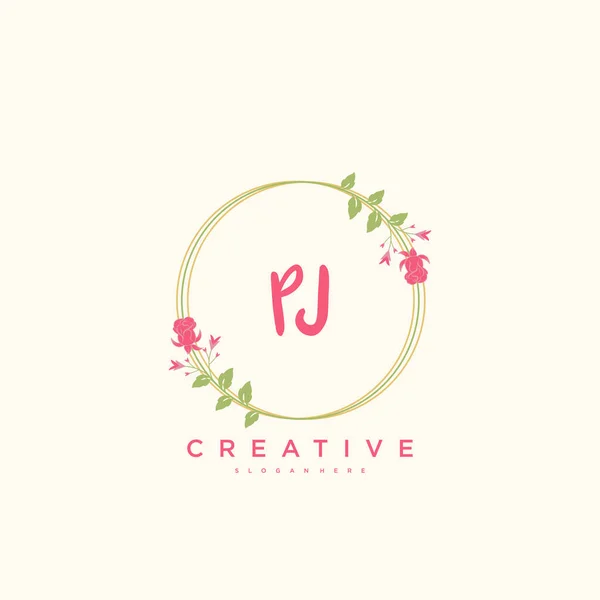 Beauty Vector Eerste Logo Handschrift Logo Art Design Van Eerste — Stockvector