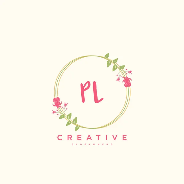 Beauty Vector Initial Logo Handwriting Logo Art Design Initial Signature — Stock Vector