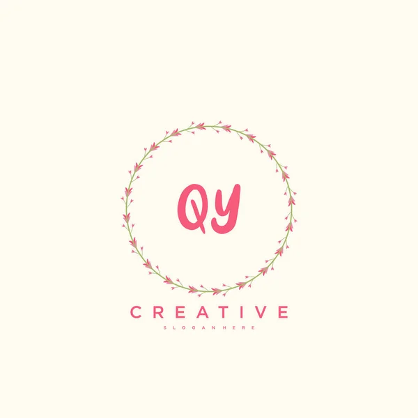 Beauty Vector Initial Logo Handschrift Logo Art Design Der Initialen — Stockvektor