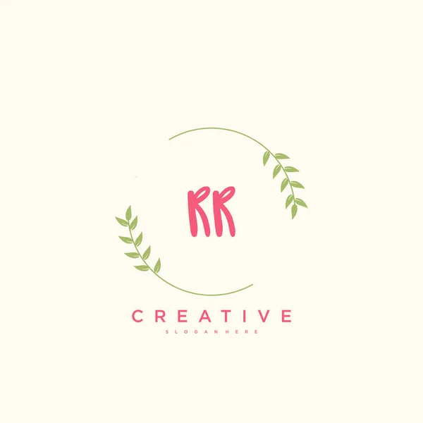 Beauty Vector Initial Logo Handwriting Logo Art Design Initial Signature — Stockvector