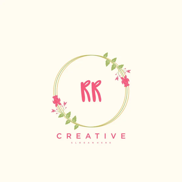 Beauty Vector Initial Logo Handwriting Logo Art Design Initial Signature — Archivo Imágenes Vectoriales