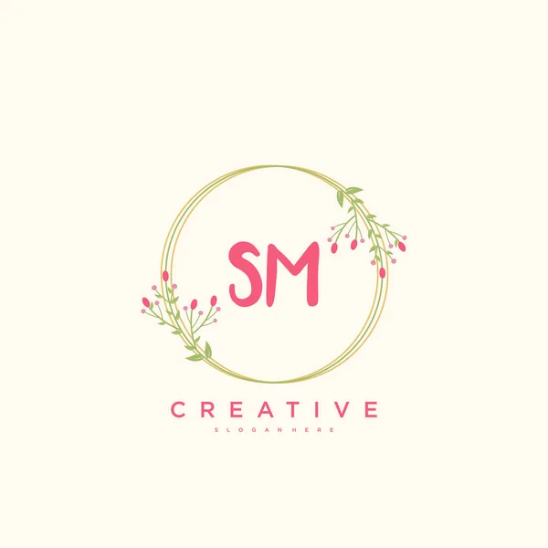 Beauty Vector Initial Logo Handwriting Logo Art Design Initial Signature — Stock Vector