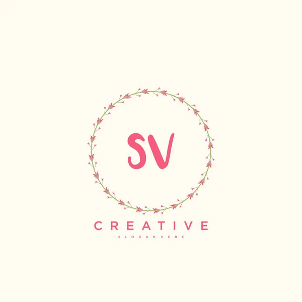 Beauty Vector Logo Inicial Diseño Arte Logotipo Escritura Mano Firma — Archivo Imágenes Vectoriales